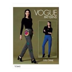 1641 VOGUE JULIO CESAR EMBROIDERED EMBELLISHED TAPER PANTS PATTERN 6-22 2 SIZES NEW